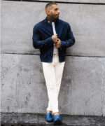Markez Style Leather Jacket Model Blu - Front