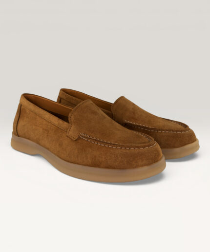 GA11273 Women’s Suede Moccasin Loafers Tan - Side